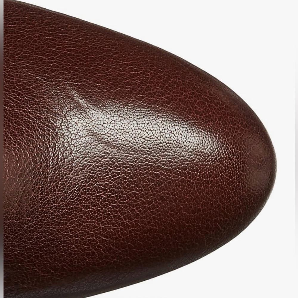 Nine West Sabora Brown Leather High Heel Winter Boots Size 8 - Picture 6 of 10